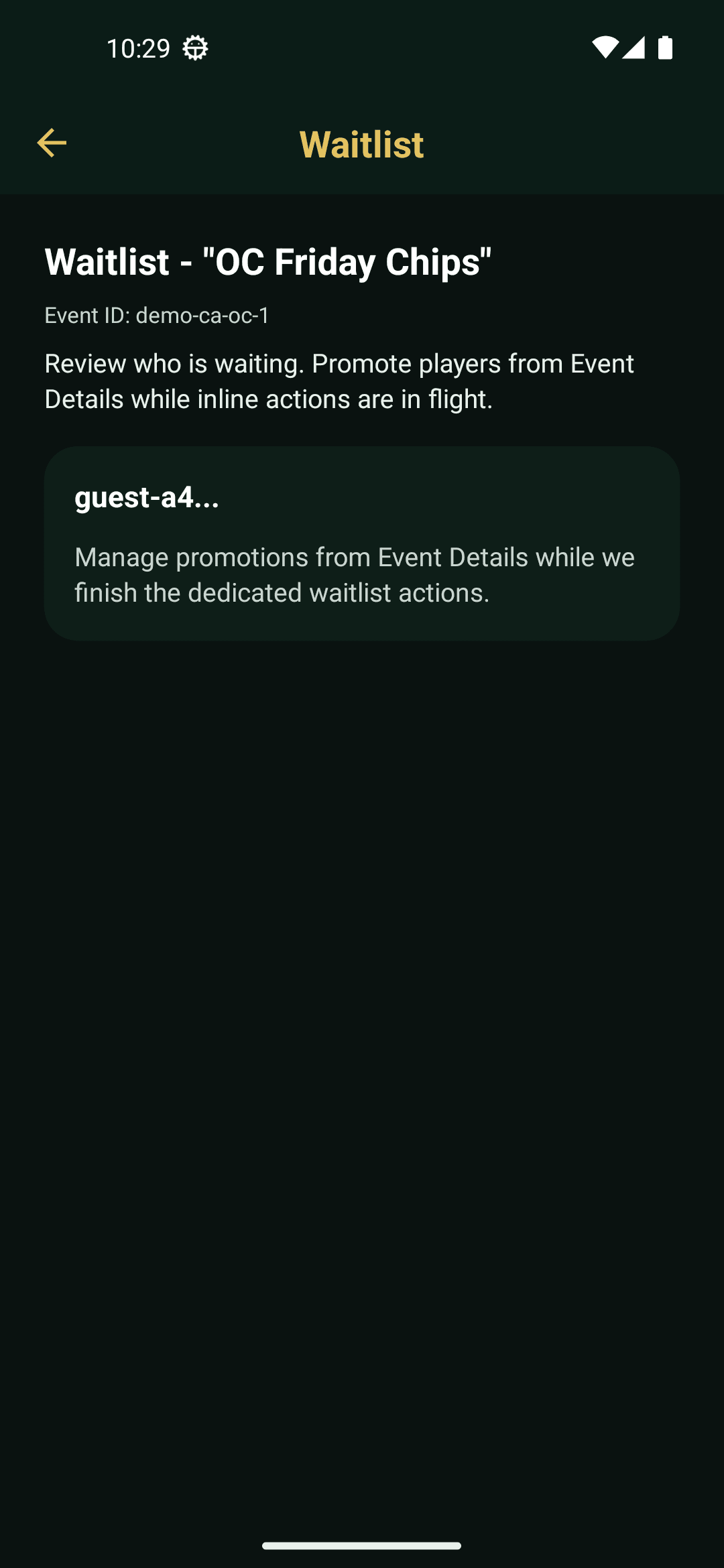 PokerMeet host review requests screen