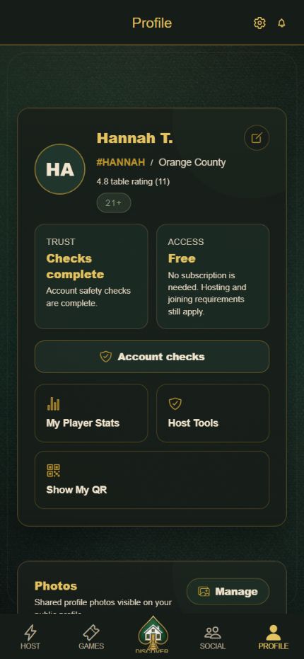 Demo profile: county membership and account tools